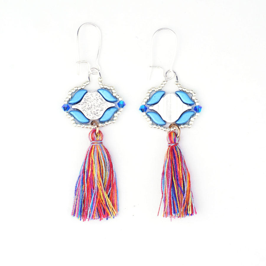 Liotrivi Reversible Earrings Kit - Blue Multi Color from Lisa's Bead Designs - Goody Beads