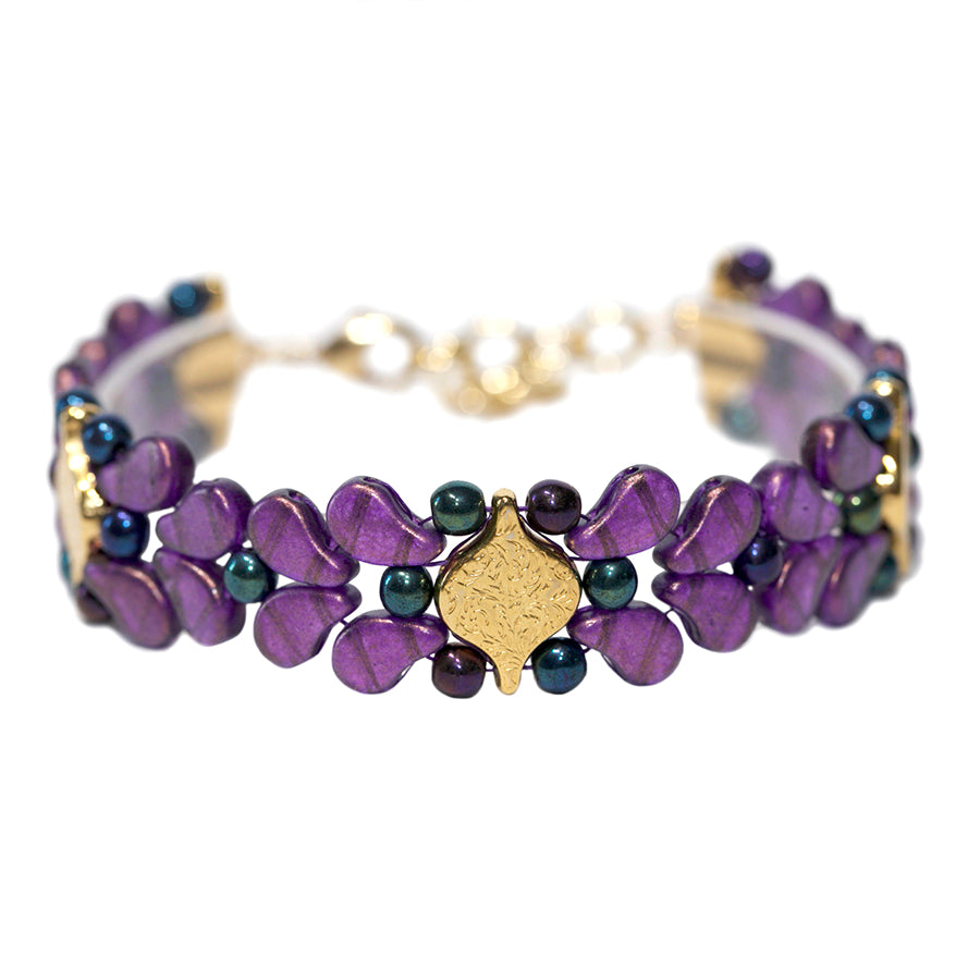Victorian Paisley Duo Bracelet Kit - Gold and Purple - Goody Beads