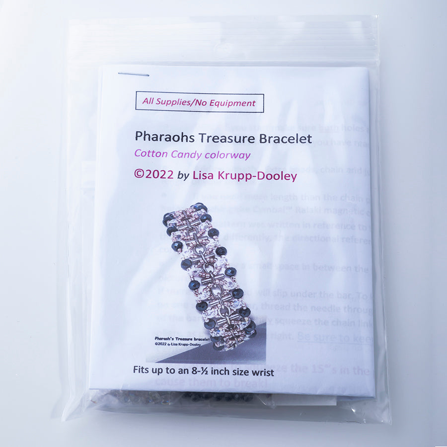 Pharaohs Treasure Bracelet Kit from Lisa's Bead Designs - Cotton Candy