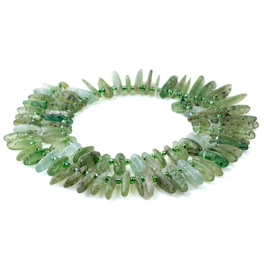 Kyanite Green Top Drill Graduated 5-25mm Stick - 15-16 Inch