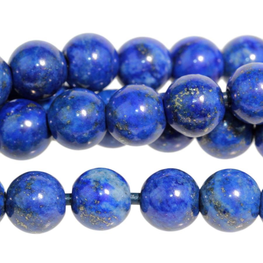 Lapis 10mm Round Large Hole 8-Inch