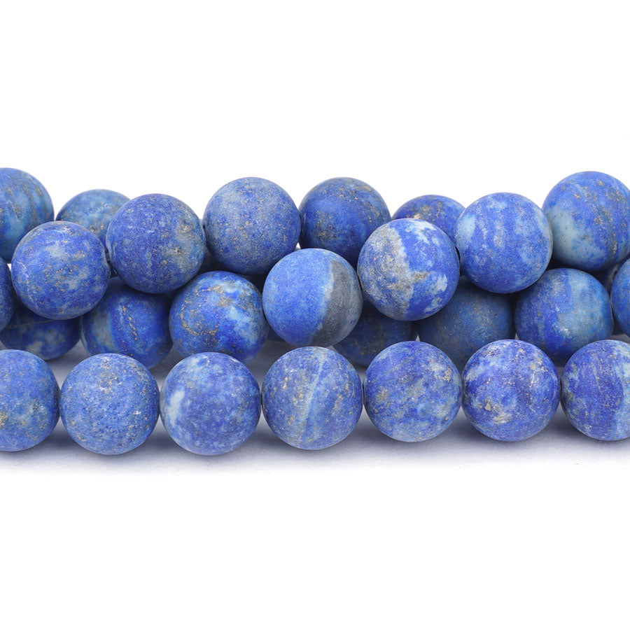 10mm Matte Lapis Natural Round A Grade - 15-16 Inch - Goody Beads