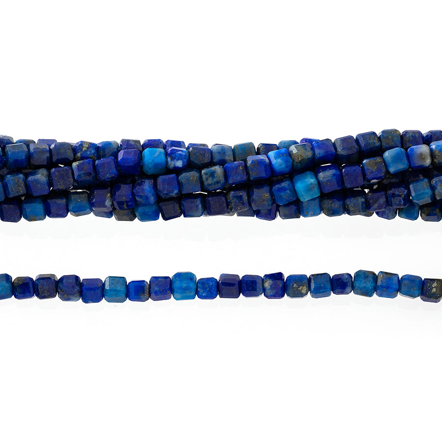 Lapis 2mm Cube Table Cut AA Grade - 15-16 Inch - Goody Beads