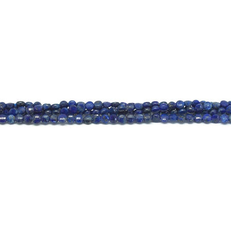 Lapis Faceted 2mm Coin - 15-16 Inch