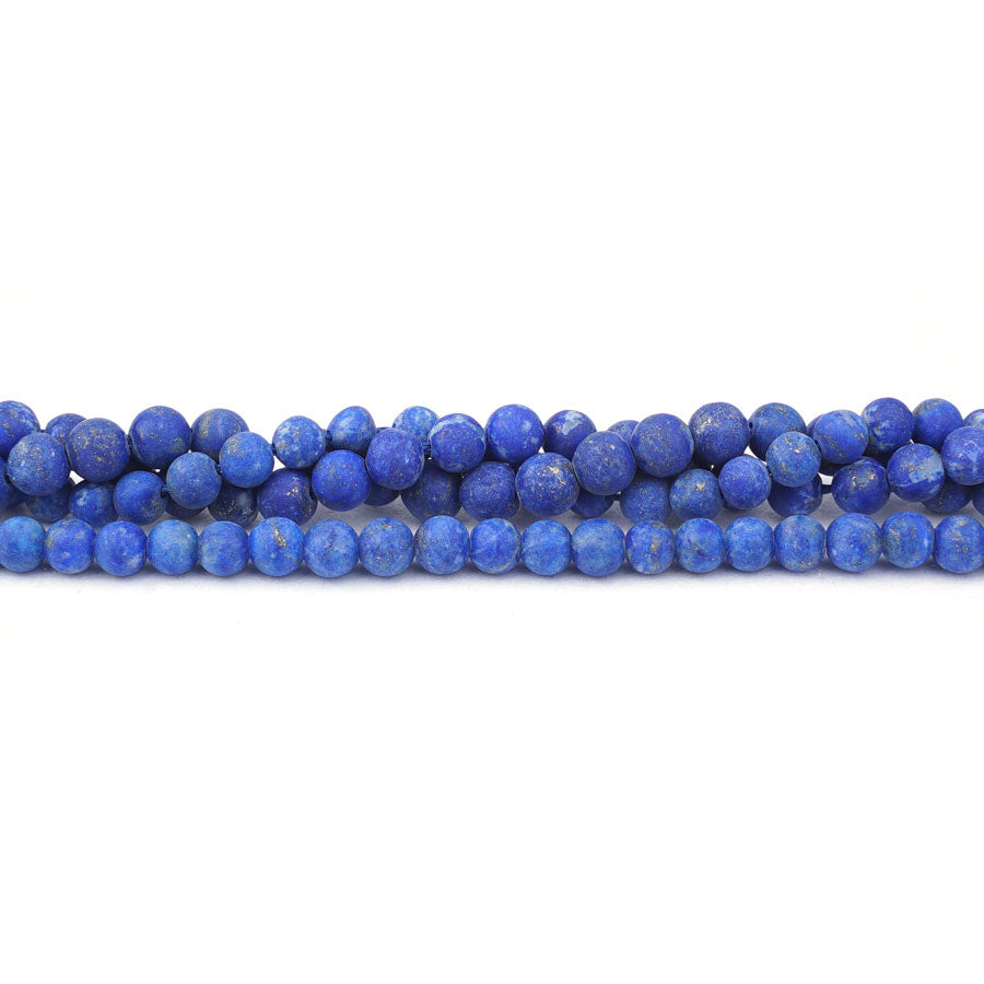 4mm Matte Lapis Natural Round A Grade - 15-16 Inch - Goody Beads
