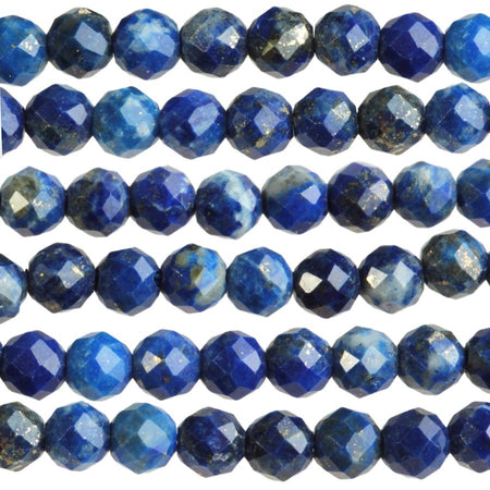 Lapis 4mm Diamond Cut Faceted Round AA Grade 15-16 Inch