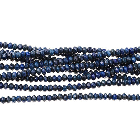 Lapis 4mm Faceted Rondelle 8-Inch