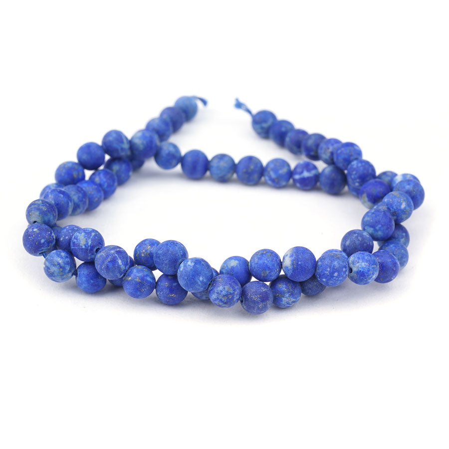 6mm Matte Lapis Natural Round A Grade - 15-16 Inch - Goody Beads