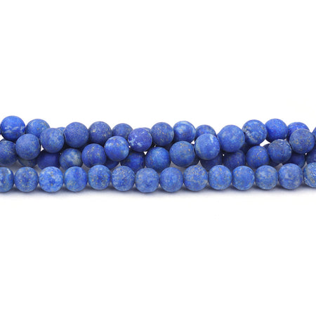 6mm Matte Lapis Natural Round A Grade - 15-16 Inch - Goody Beads