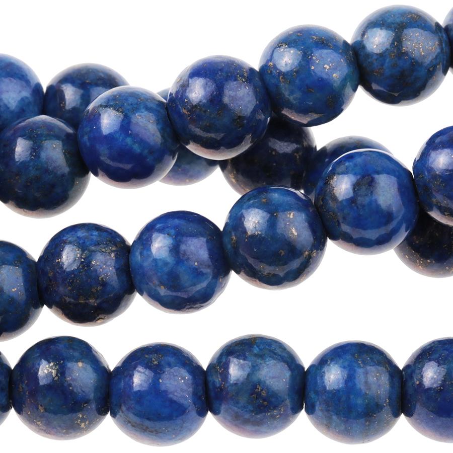 Lapis 8mm Round Large Hole 8-Inch