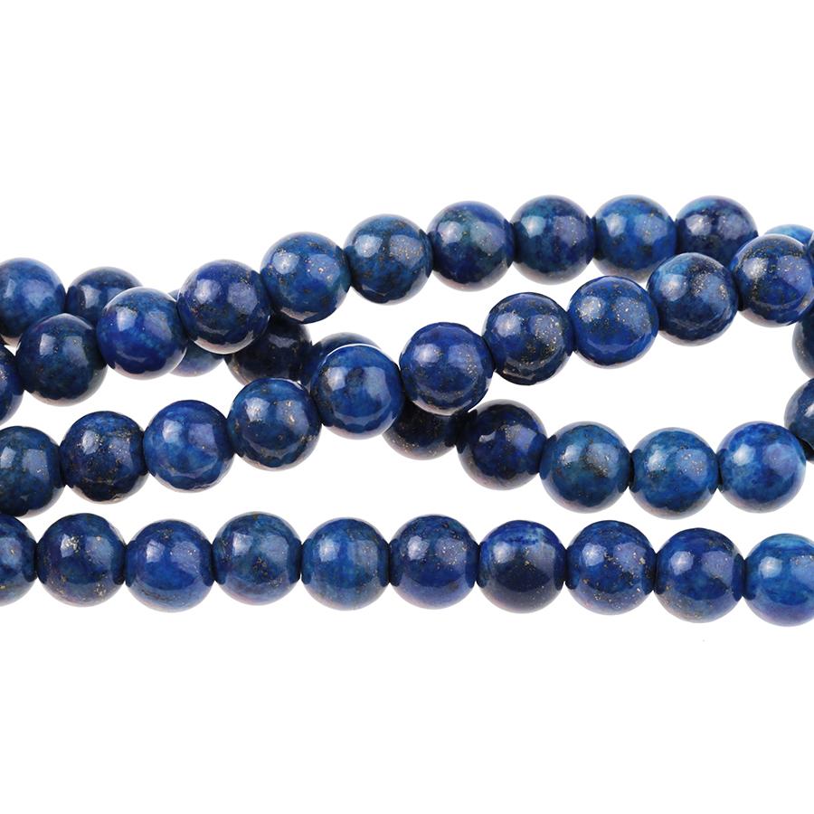 Lapis 8mm Round Large Hole 8-Inch