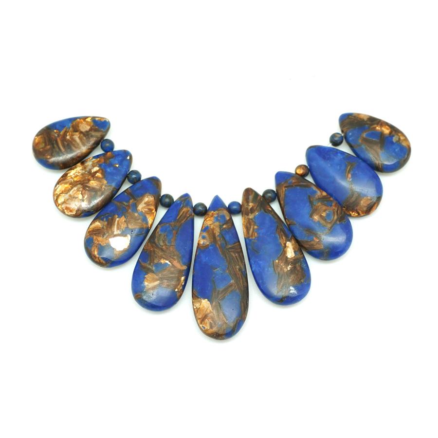 Lapis & Bronzite 9-Piece Drop Set 15-38mm - Pendant