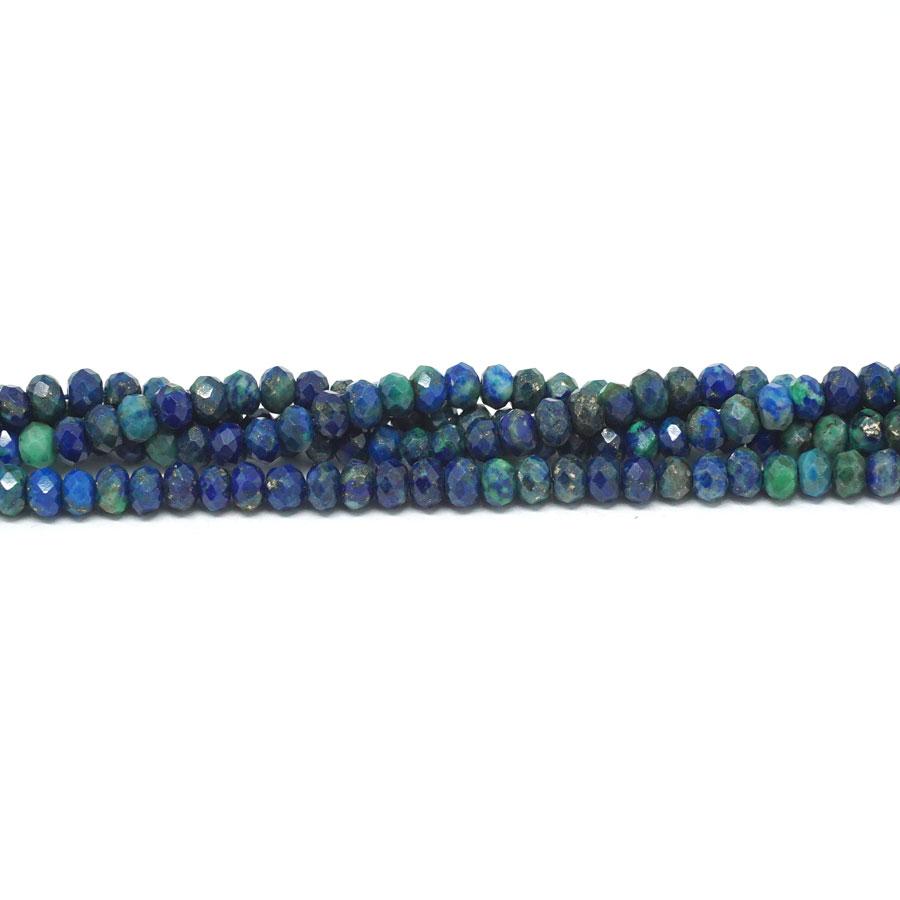 Lapis & Malachite 4mm Diamond Cut Faceted Rondelle 15-16"