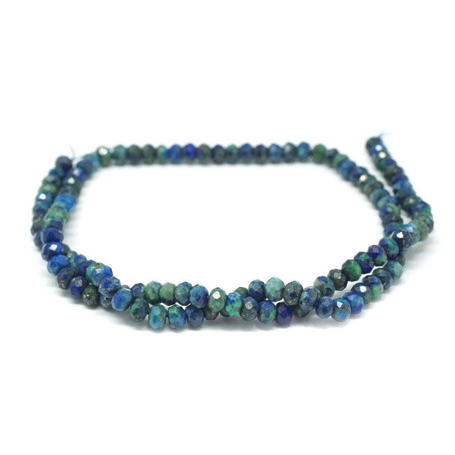 Lapis & Malachite 5mm Diamond Cut Faceted Rondelle 15-16"