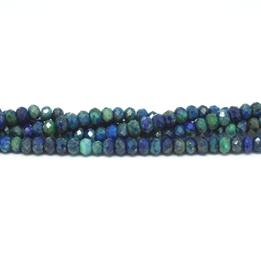 Lapis & Malachite 5mm Diamond Cut Faceted Rondelle 15-16"