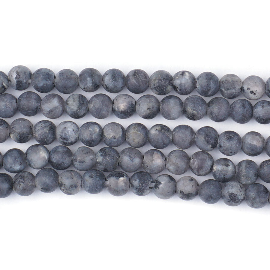 Larvakite 6mm Round Matte - Large Hole Beads - Goody Beads