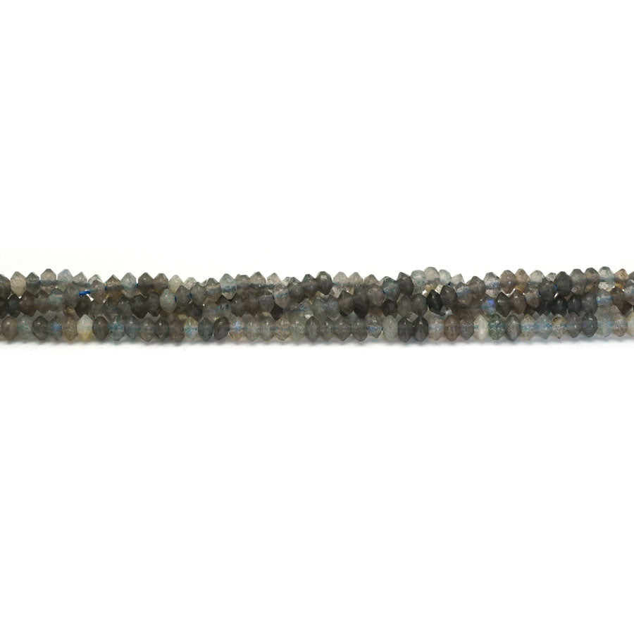 Labradorite Diamond Cut, Faceted, Dark 2x3mm Saucer - 15-16 Inch - Goody Beads