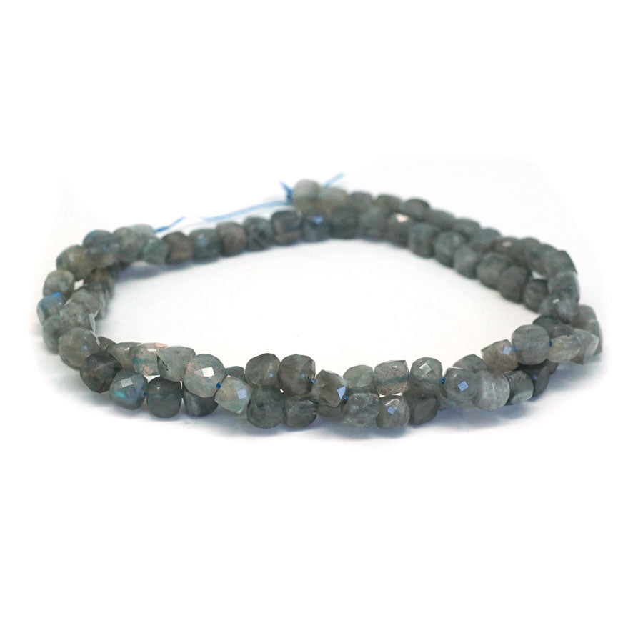 Labradorite 4mm Natural Cube Banded, Faceted - 15-16 Inch