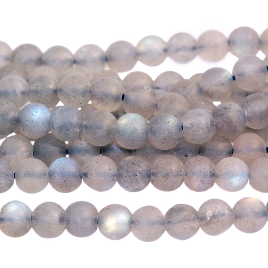 MATTE Labradorite AA Grade 4mm Round 15-16 Inch