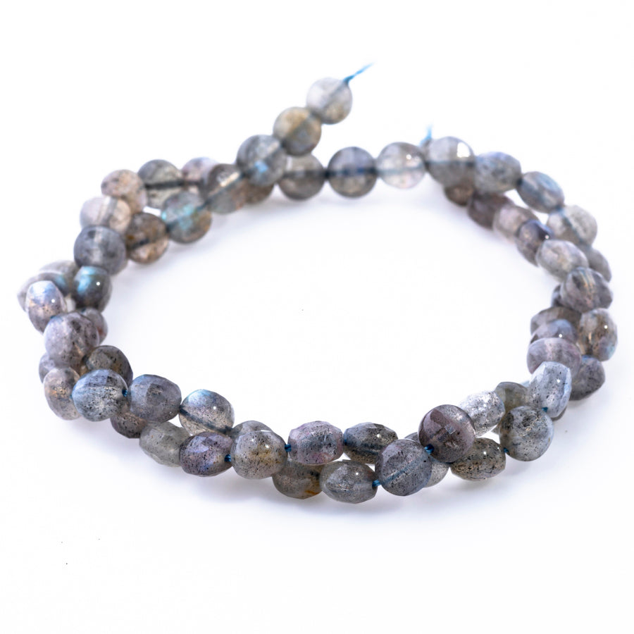 Labradorite 6mm Coin Faceted A Grade - 15-16 Inch