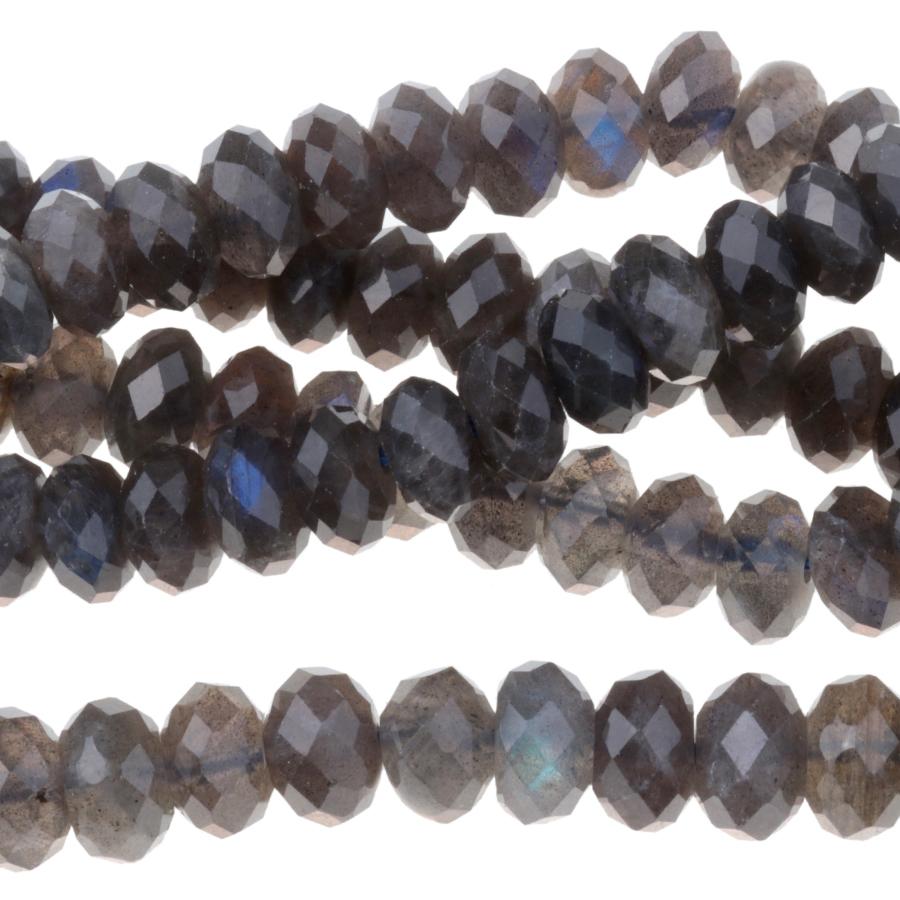 DARK Labradorite (A) 6mm Faceted Rondelle 15-16 Inch