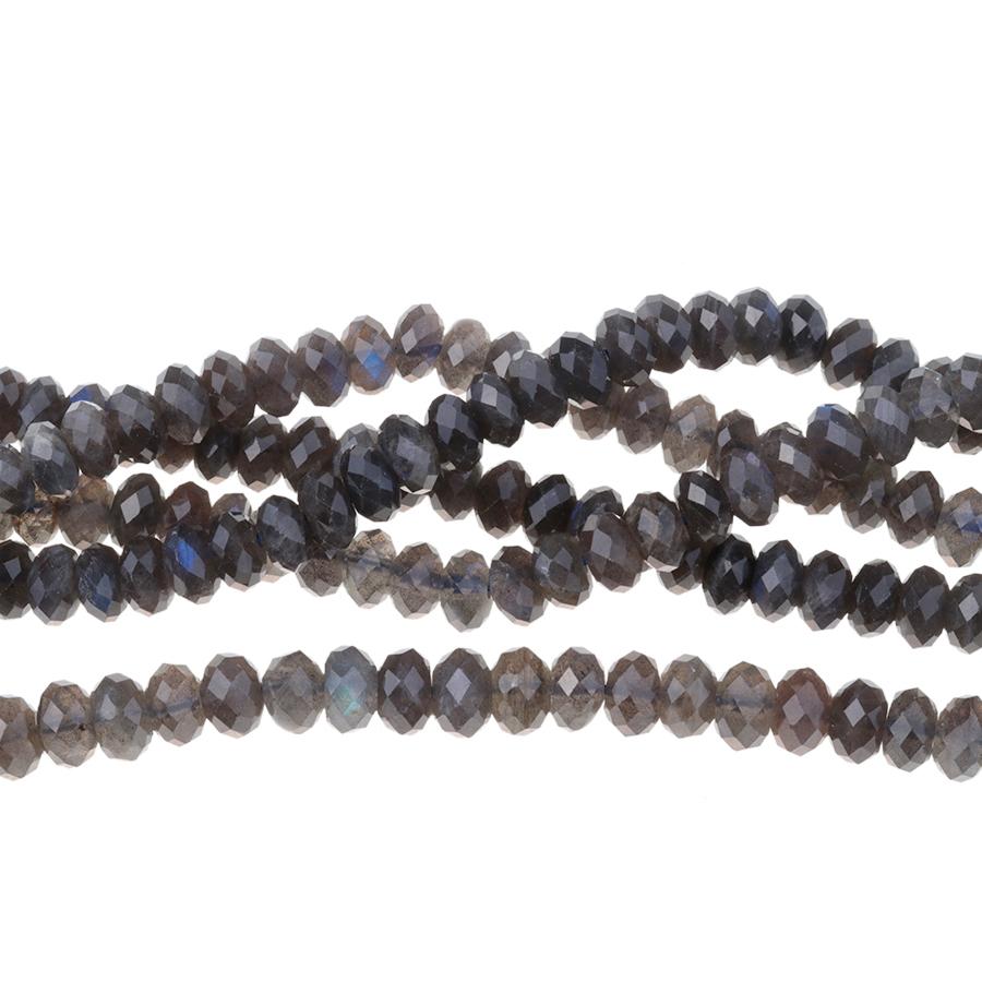 DARK Labradorite (A) 6mm Faceted Rondelle 15-16 Inch