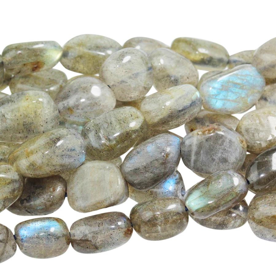 Labradorite 7x9 - 9x11mm Tumbled Nugget 15-16 Inch