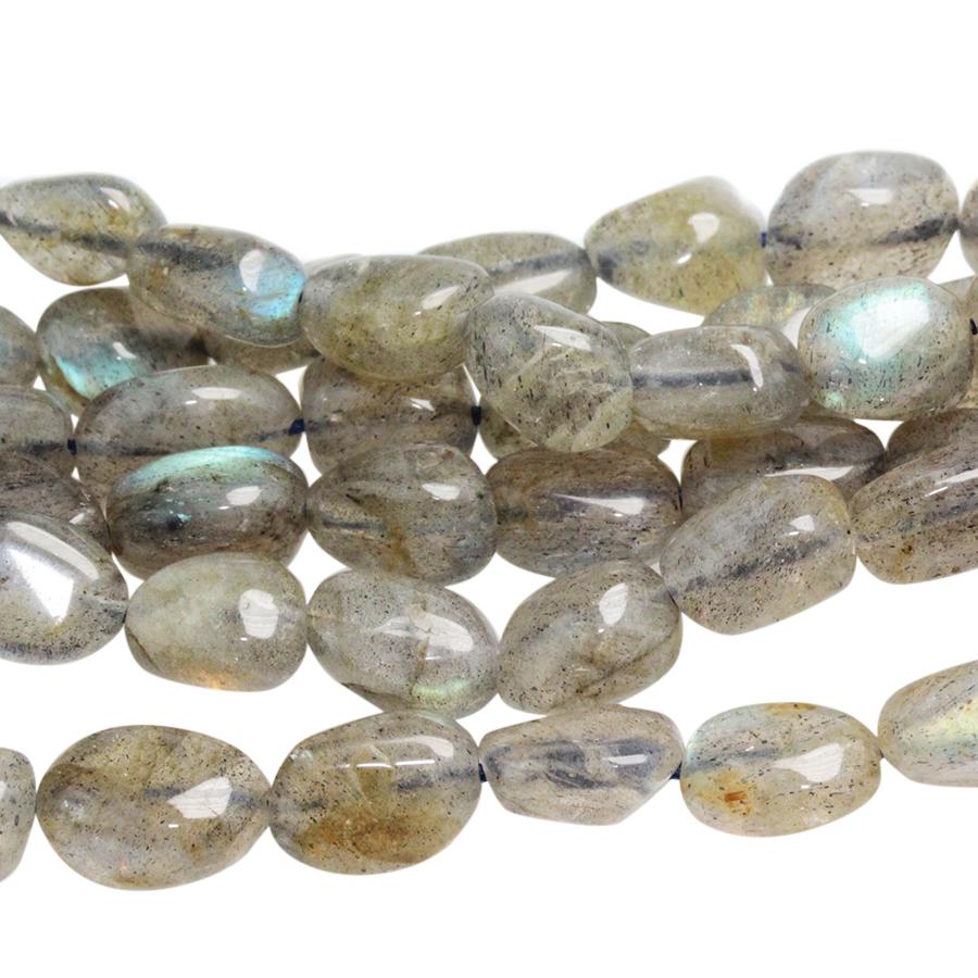 LIGHT Labradorite 7x9 - 9x11mm Tumbled Nugget 15-16 Inch