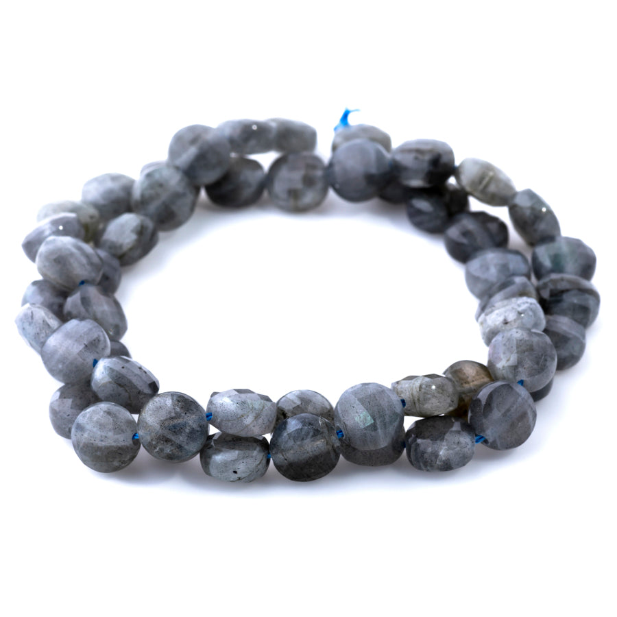 Labradorite 8mm Coin Faceted - 15-16 Inch