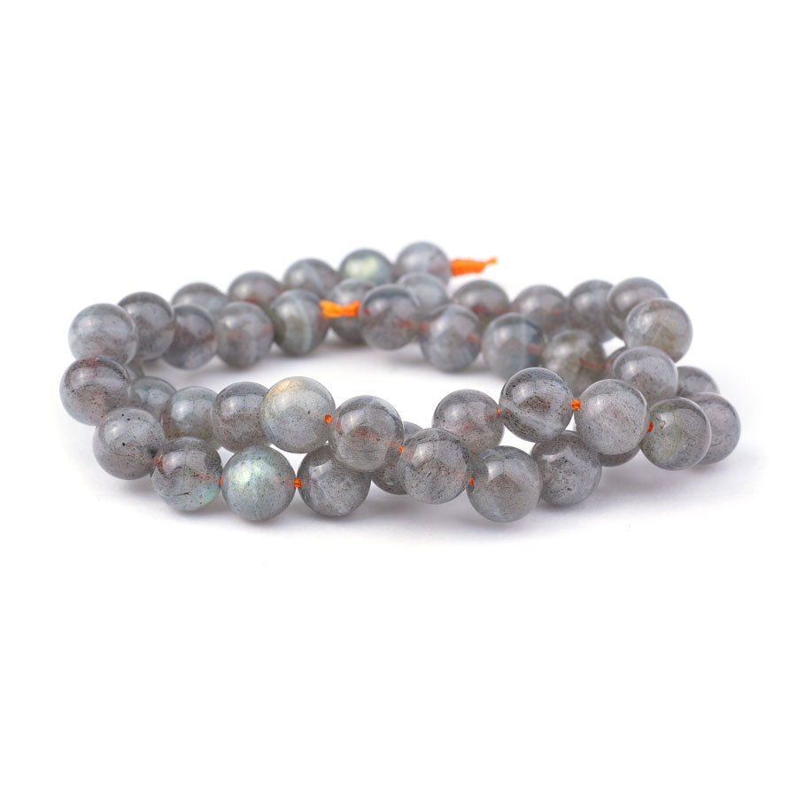 Labradorite 8mm Round Orange Flash Grade A - 15-16 Inch - Goody Beads