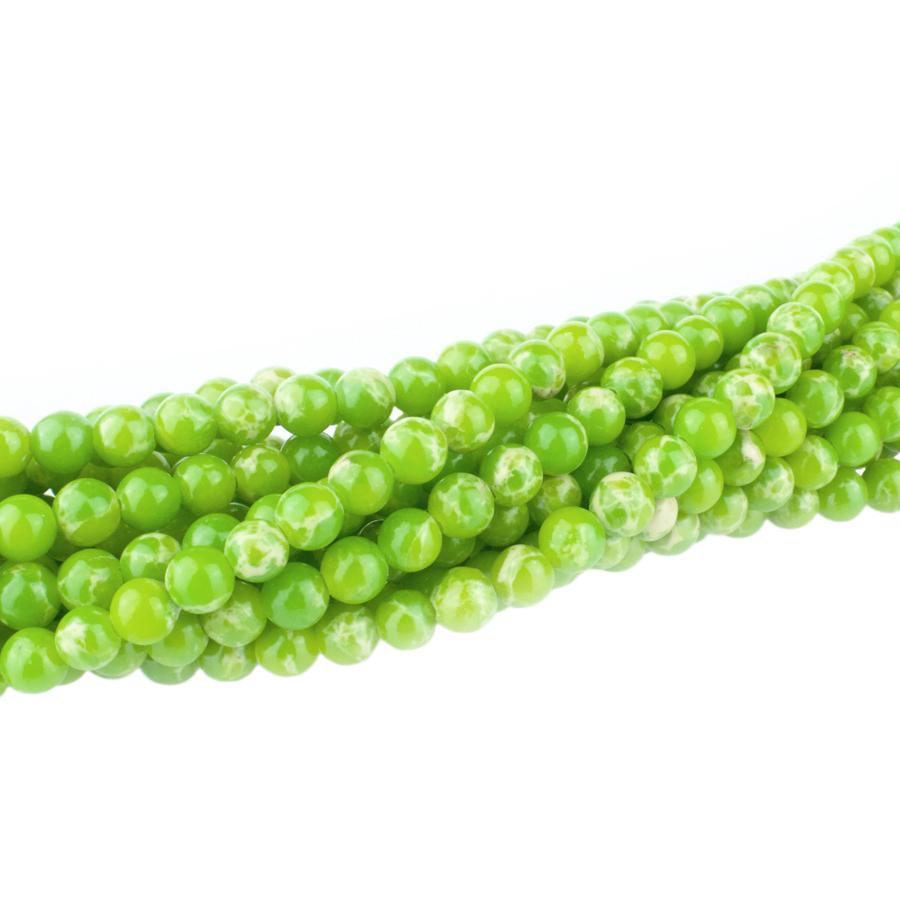 Lime Green Impression Jasper 4mm Round 15-16 Inch (Dyed)