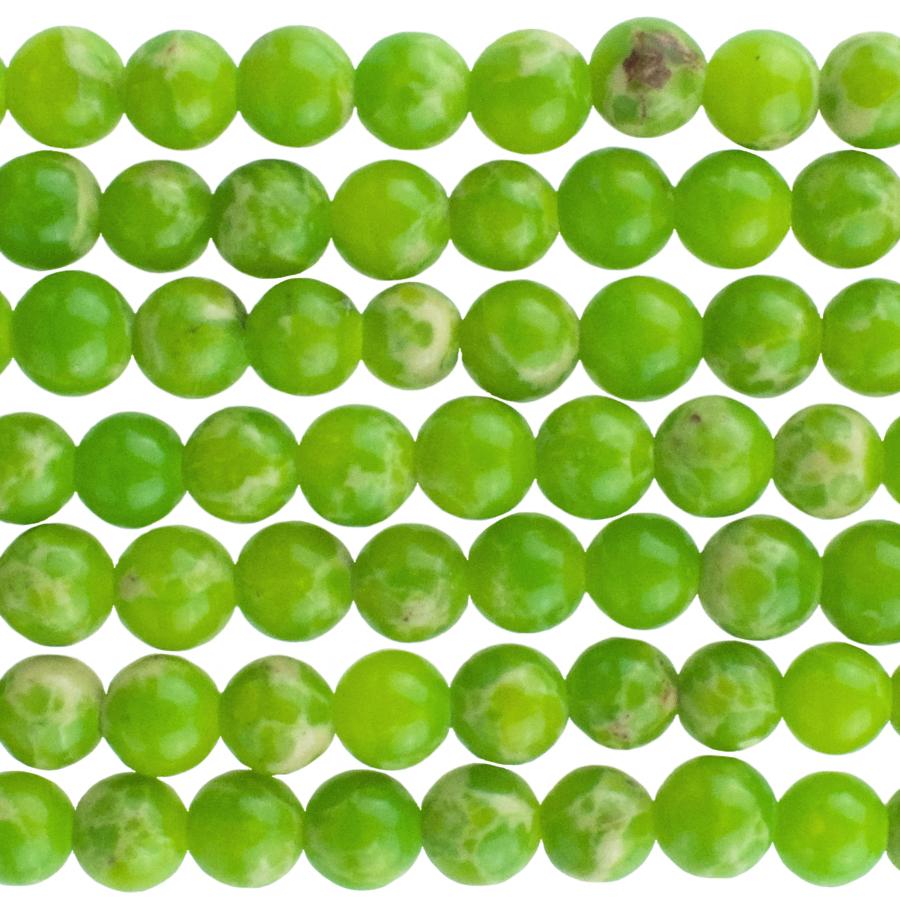 Lime Green Impression Jasper 4mm Round 15-16 Inch (Dyed)