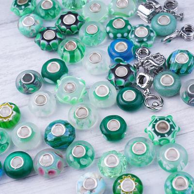 Evergreen Large-Hole Bead Mix - 50 Pieces