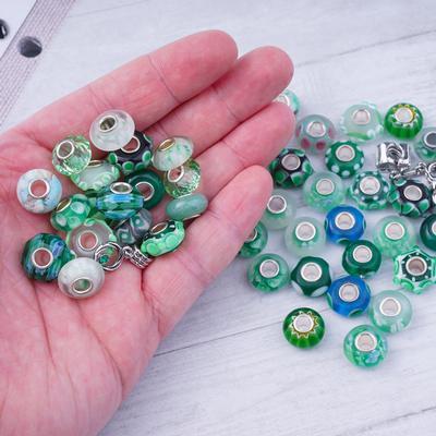Evergreen Large-Hole Bead Mix - 50 Pieces