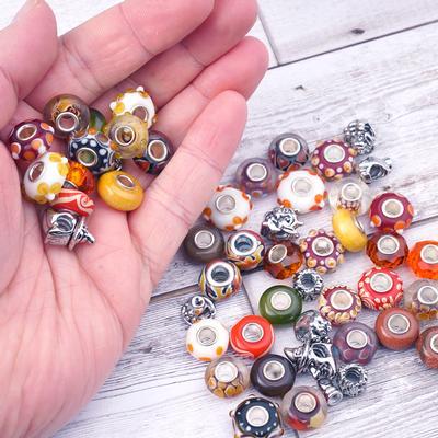 Autumn Review Large-Hole Bead Mix - 50 Pieces