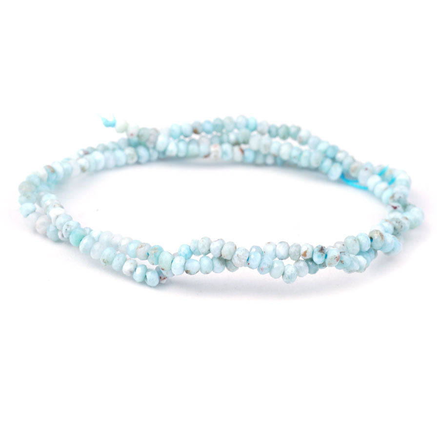 2X3mm Larimar Natural Rondelle Faceted AA Grade - 15-16 Inch - Goody Beads