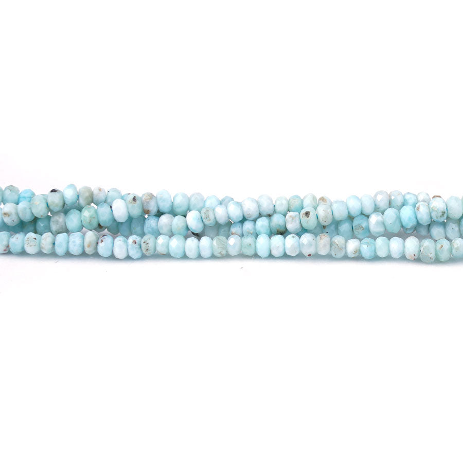 2X3mm Larimar Natural Rondelle Faceted AA Grade - 15-16 Inch - Goody Beads