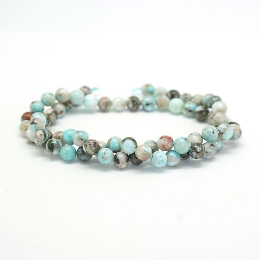 Larimar With Matrix 6mm Round - 15-16 Inch