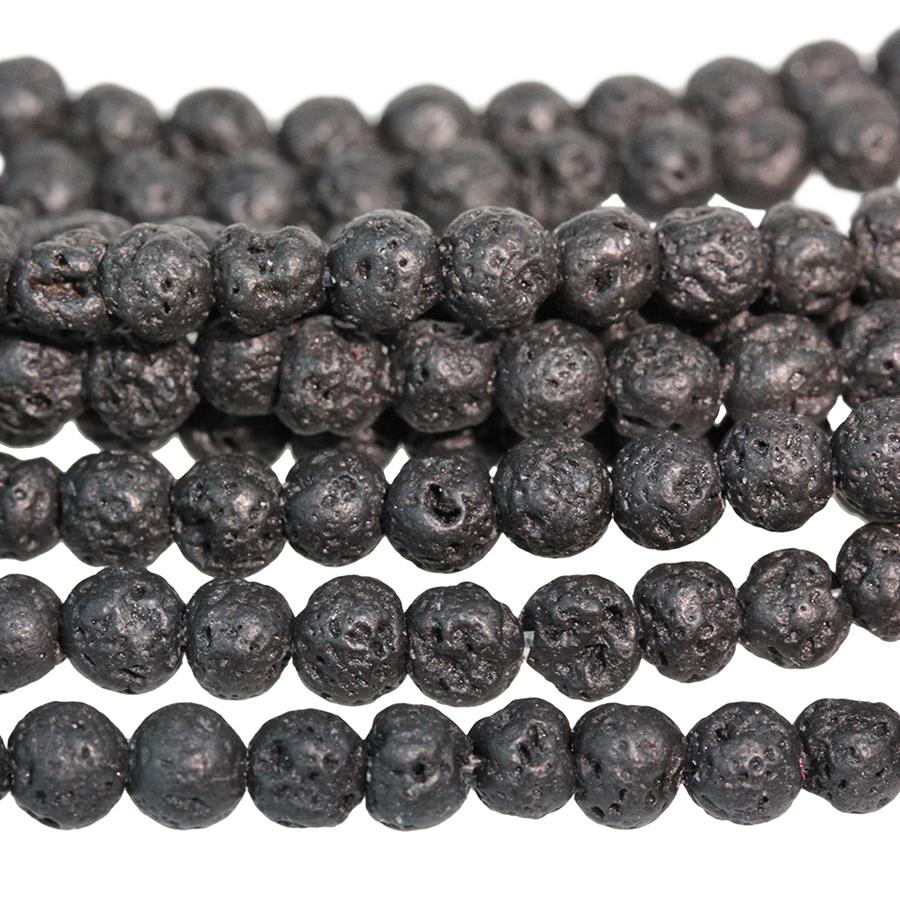 Lava 4mm Round 15-16 Inch - Goody Beads