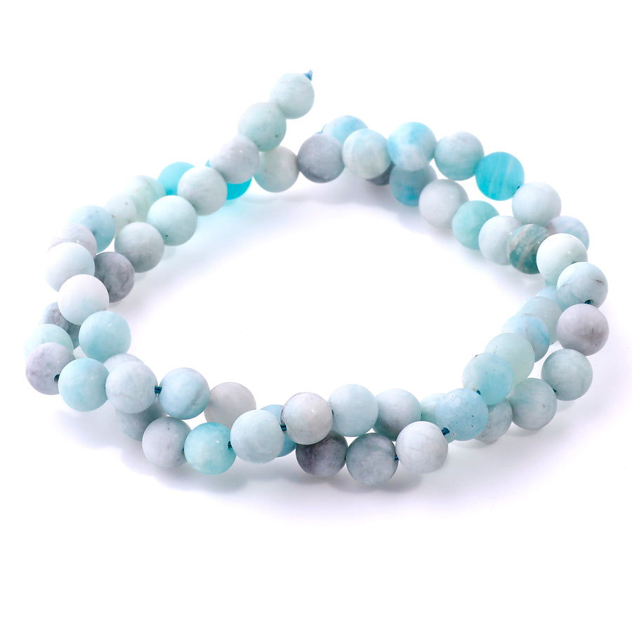 Madagascar Black Amazonite Matte, Light 6mm Round - 15-16 Inch