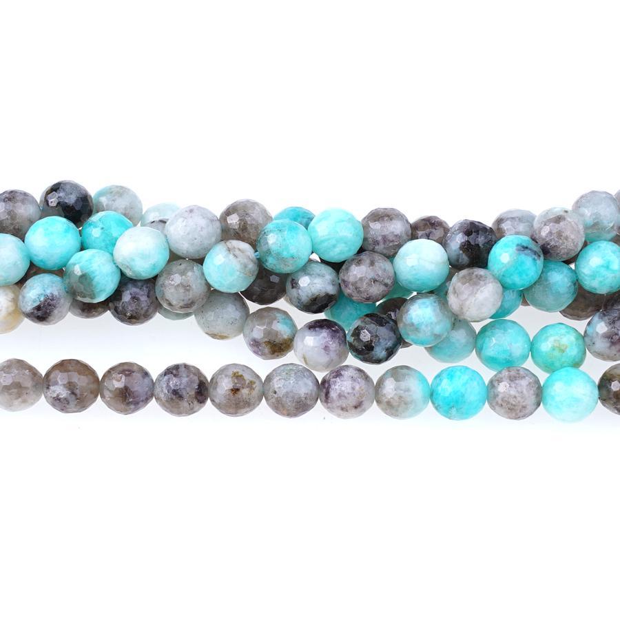 Madagascar Black Amazonite 8mm Faceted Round 15-16 Inch