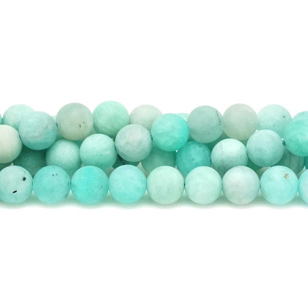 Madagascar Black Amazonite Matte, Light 8mm Round - 15-16 Inch