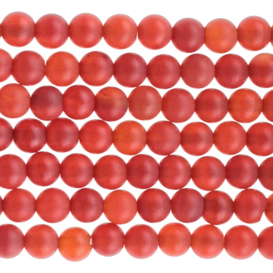 MATTE Carnelian 4mm Round 8-Inch - Goody Beads