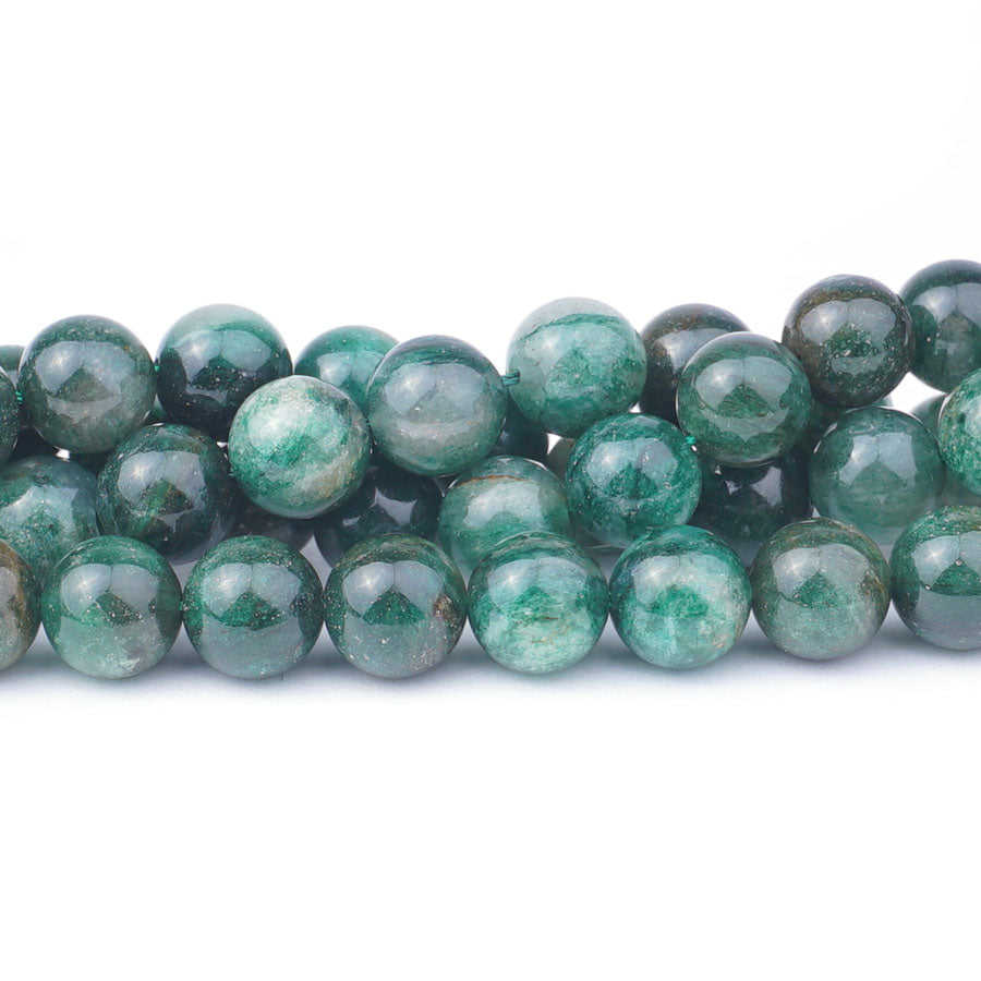 10mm Green Mica Round - 15-16 Inch - Goody Beads