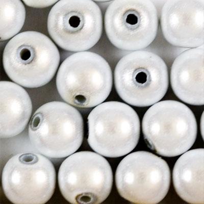 8mm White Silver Miracle Bead Round - Goody Beads