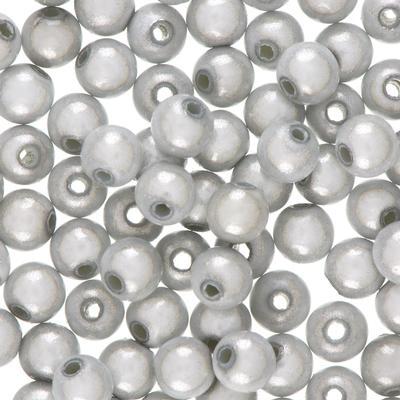 6mm Silver/White Miracle Bead - Goody Beads