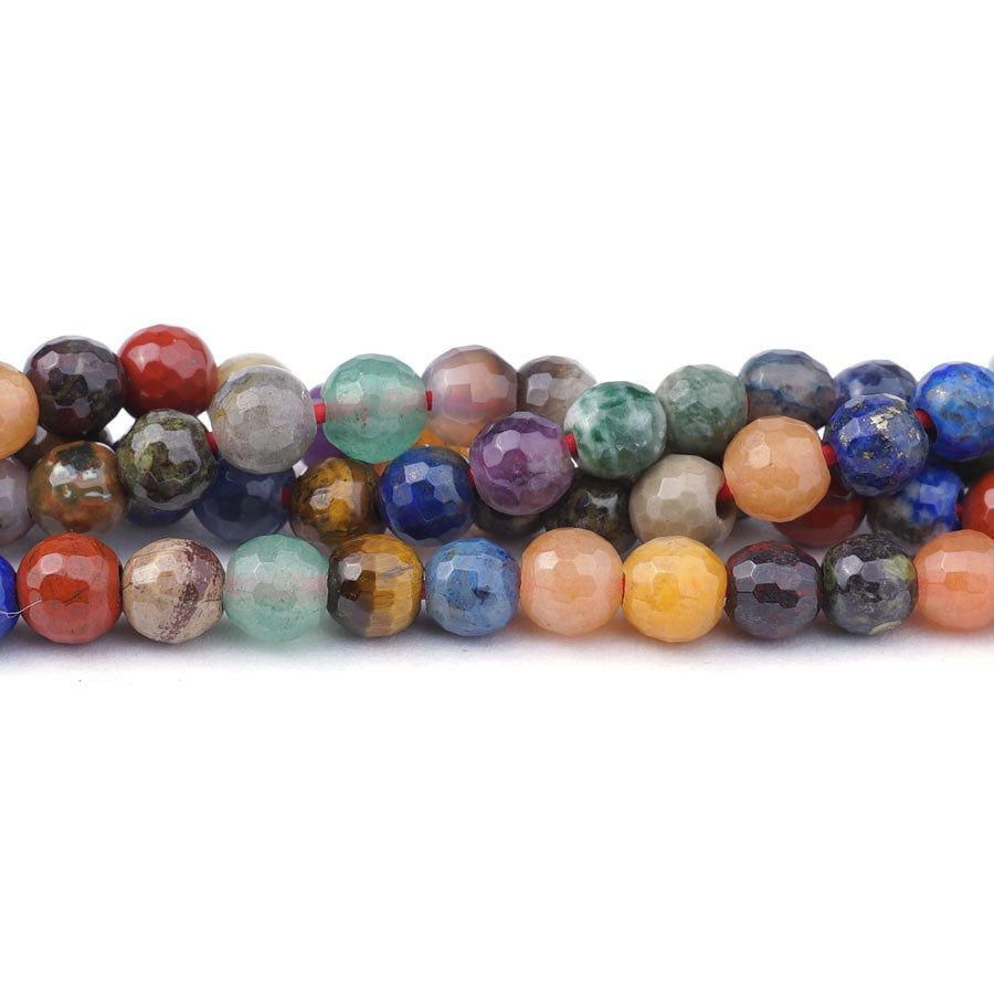 Mixed Stone 6mm Round Faceted - Large Hole Beads - Goody Beads