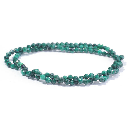 Malachite 3mm Round Faceted A Grade - 15-16 Inch - Goody Beads