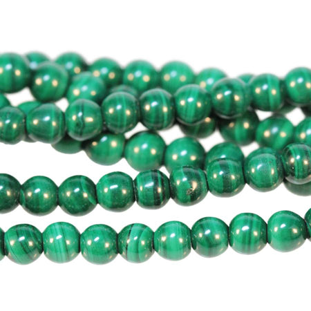 Malachite 4mm Round  8-Inch