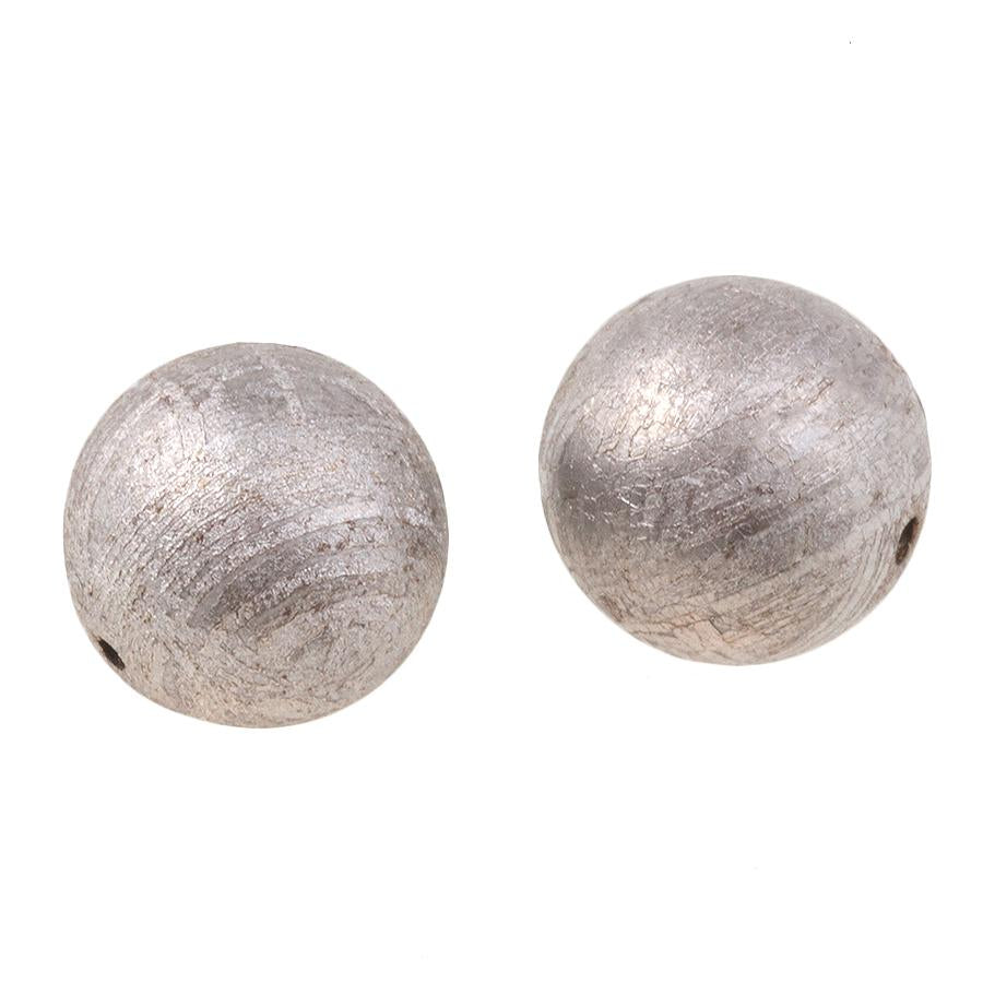 Muonionalusta Meteorite (natural) 6mm Round Strand (2pc)